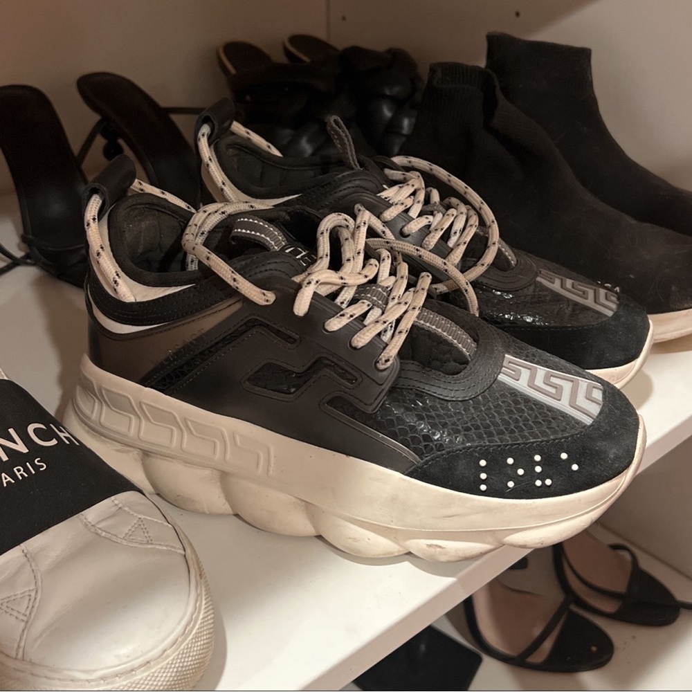 Versace women’s chain reaction sneakers. Good condition!